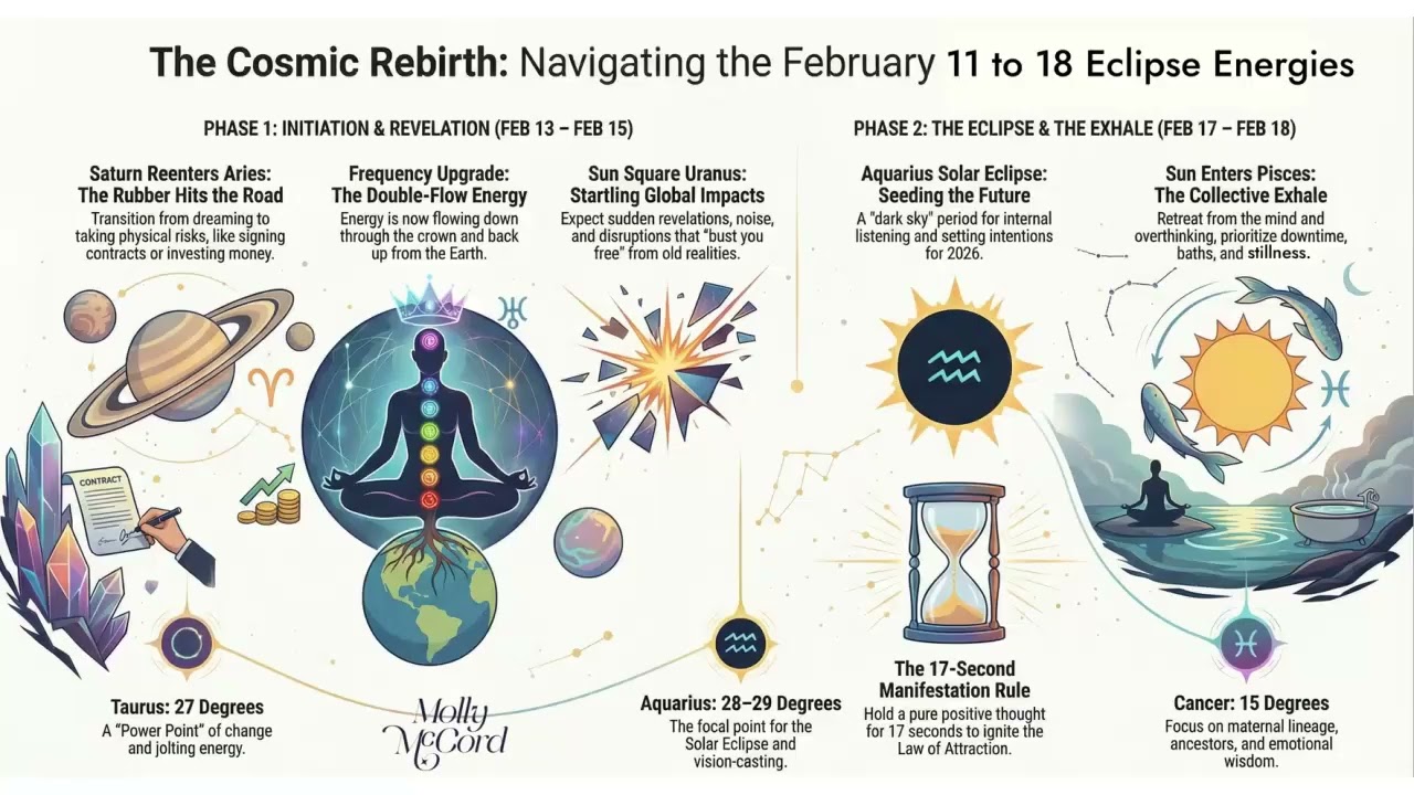 Weekly Intuitive Astrology Feb 11 to 18 ~ Saturn in Aries, Aquarius Solar Eclipse, Sun in Pisces