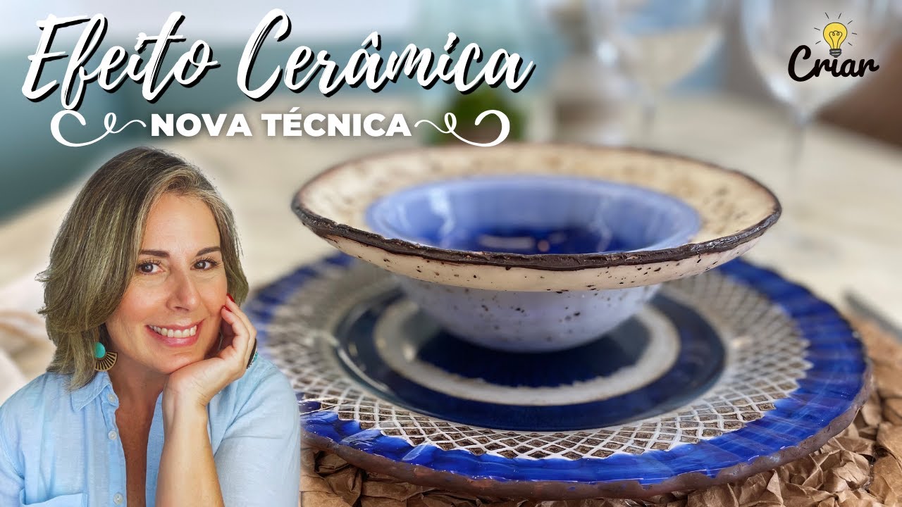 EFEITO CERÂMICA ESMALTADA EM PRATOS DE VIDRO | Nova Técnica  | Faça você mesmo!