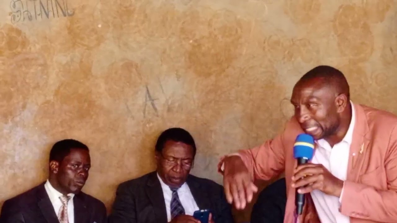 Bishop Gachau speaking on the hedge of protection at Kingdom service at Muchatha