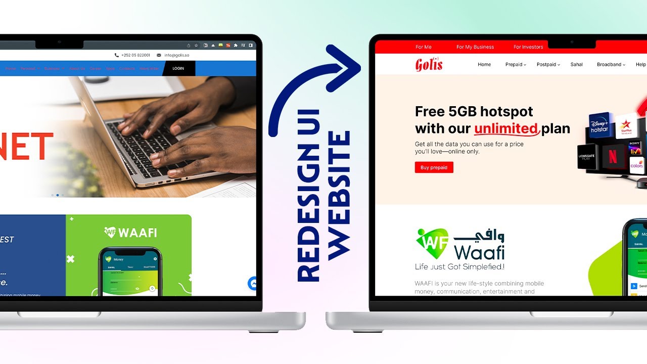 How to ReDesign a website like a pro - UI Design somali [Part 1]