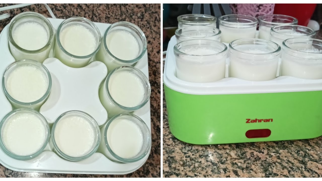 طريقة عمل الزبادي🍶🥛وتجربيتي مع ماكينة الزبادي من زهران zahran🥛🍶اتصدمت فيها🙄