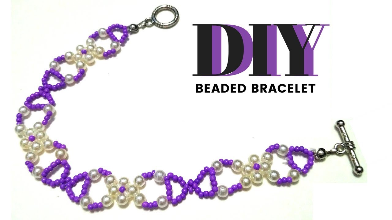 Beaded bracelet.  How to make beads bracelet.  Easy beading tutorial