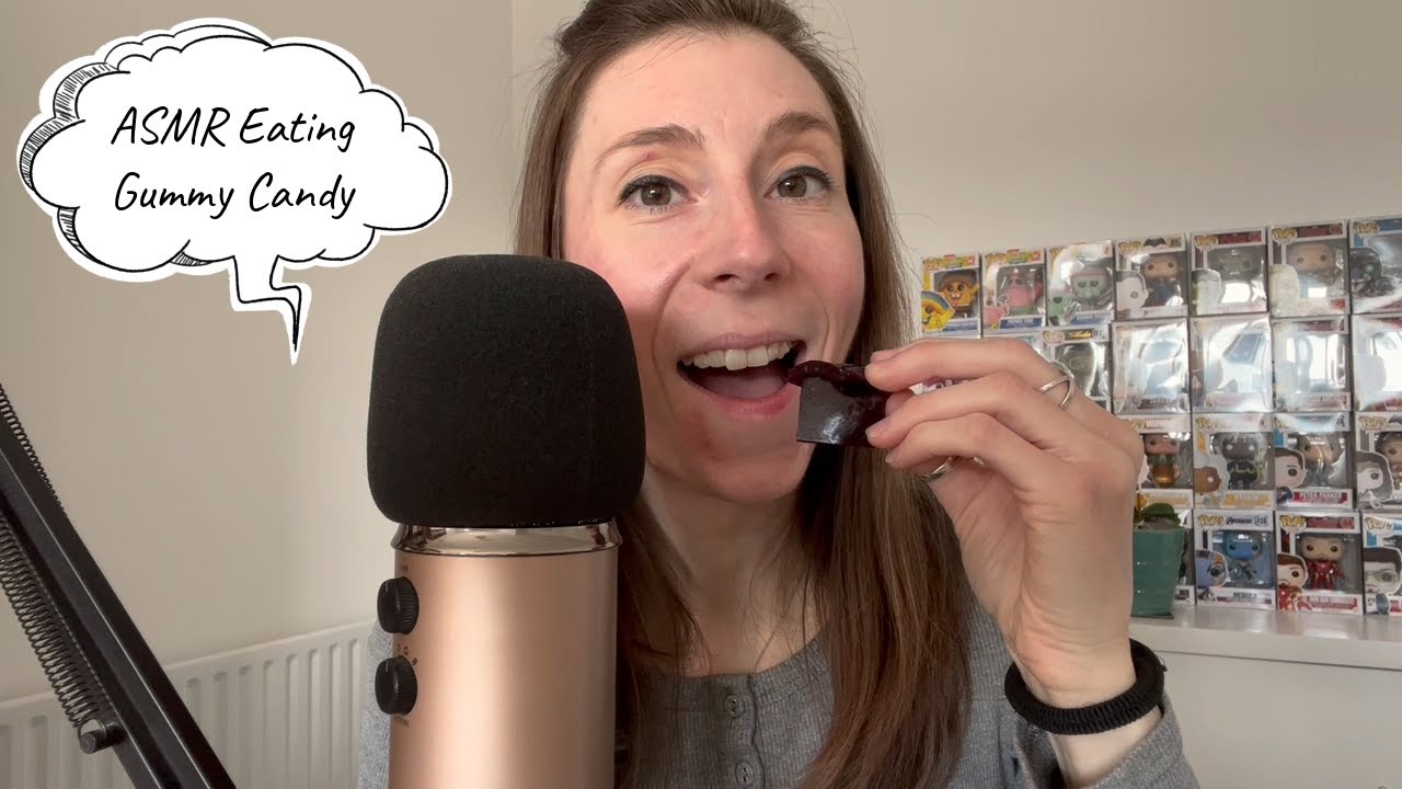 ASMR Eating Gummy Candy / Sweets and Whispered Ramble (Gummies)