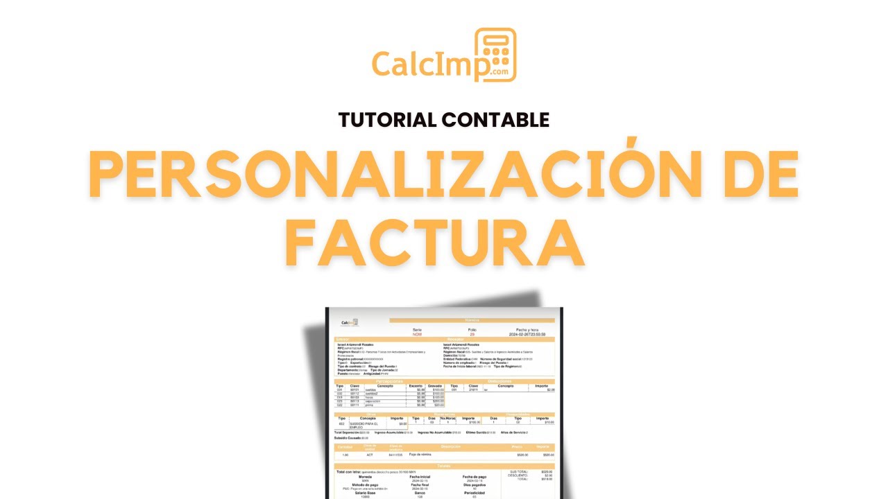 Personalizaci&oacute;n de Factura | Tutorial -  CalcImp