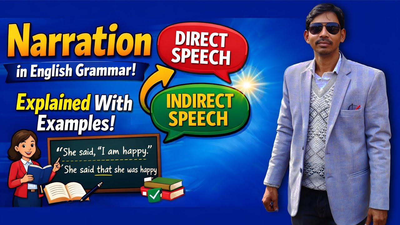 Narration in English Grammar | Direct & Indirect Speech Explained with Examples