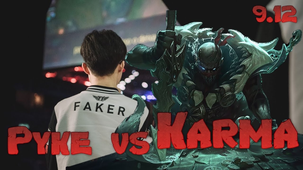 Faker - Pyke vs Karma Support - LoL Season 9 KR Ranked | League Of Legends