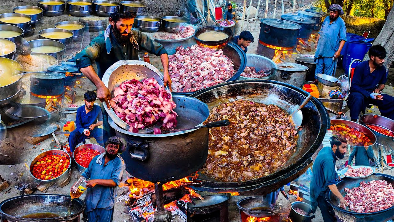 Biggest village cultural marriage ceremony | Cooking National Dish of Afghanistan | Kabuli Pulao