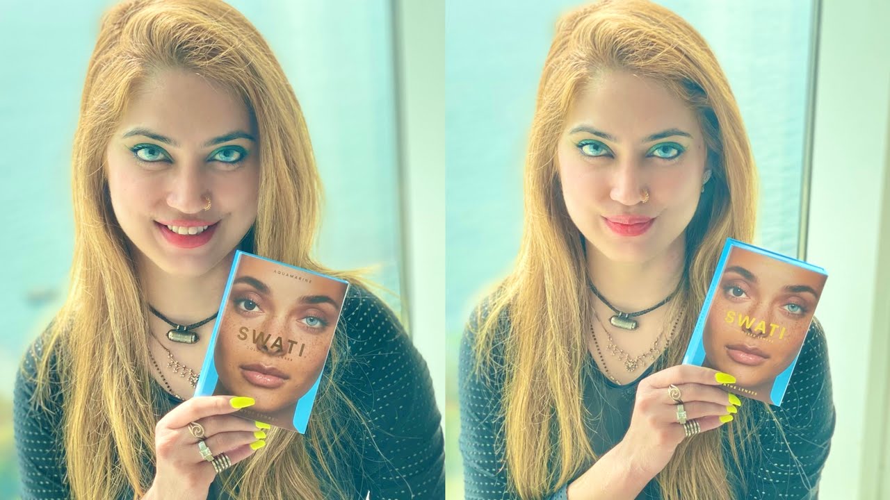 Swati Verma Contact Lenses | Aquamarine | Unboxing | Before and After | Jasleen Kaur ❤️
