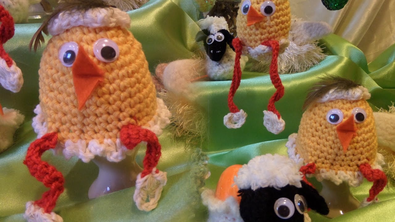 DIY: Crochet chick egg warmers with wobbly legs, DIY. How-to