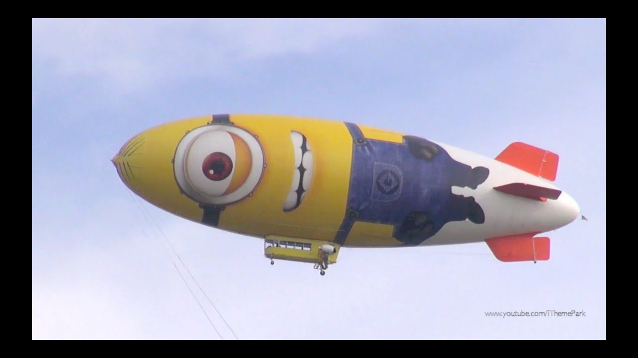 The Despicable Me 2 'Despicablimp' flying over Universal Studios Florida and Islands of Adventure