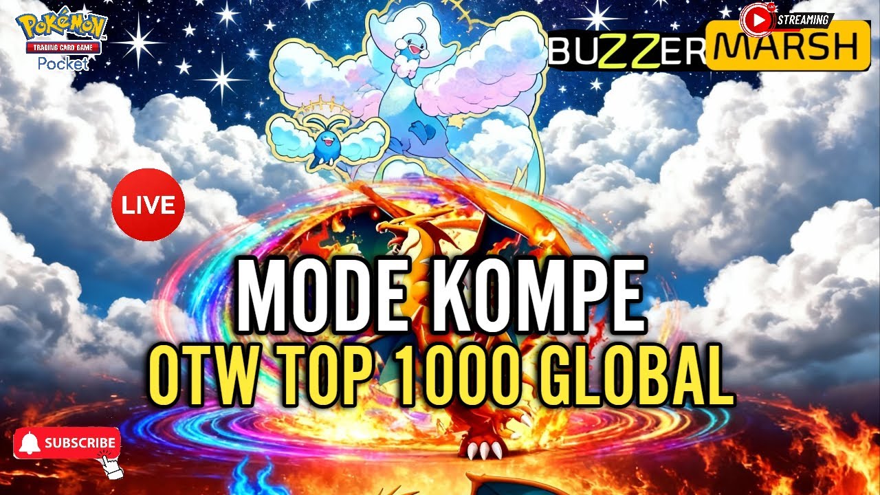 LIVE 🔴MODE KOMPE!! OTW TOP 1000 GLOBAL- POKEMON TCG POCKET