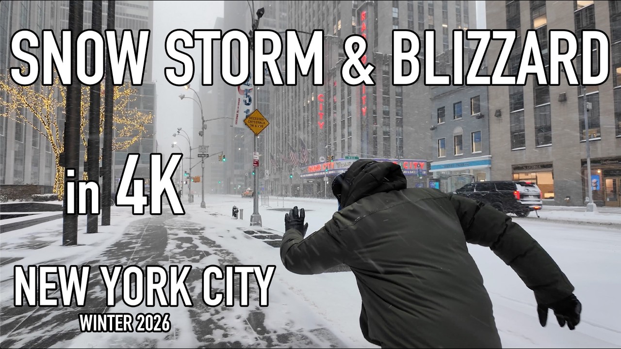 New York City BLIZZARD! - 4k walk thru the NYC winter snow storm