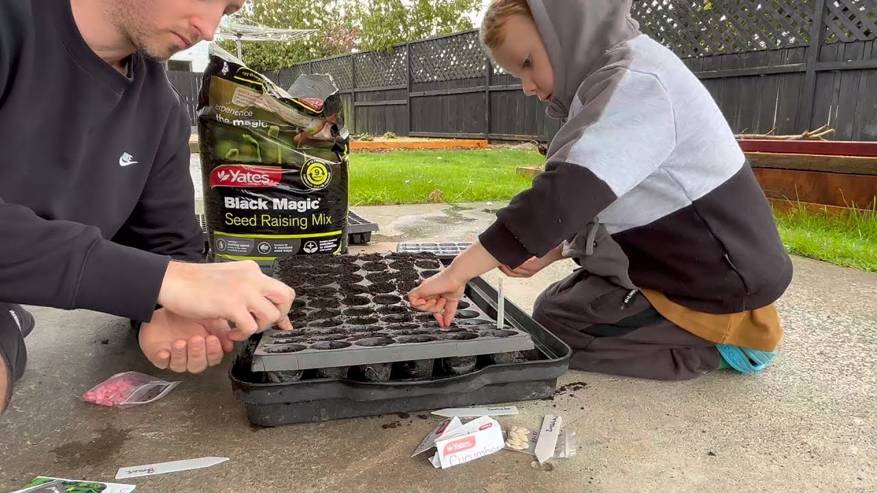 Starting Spring Seeds with my Son