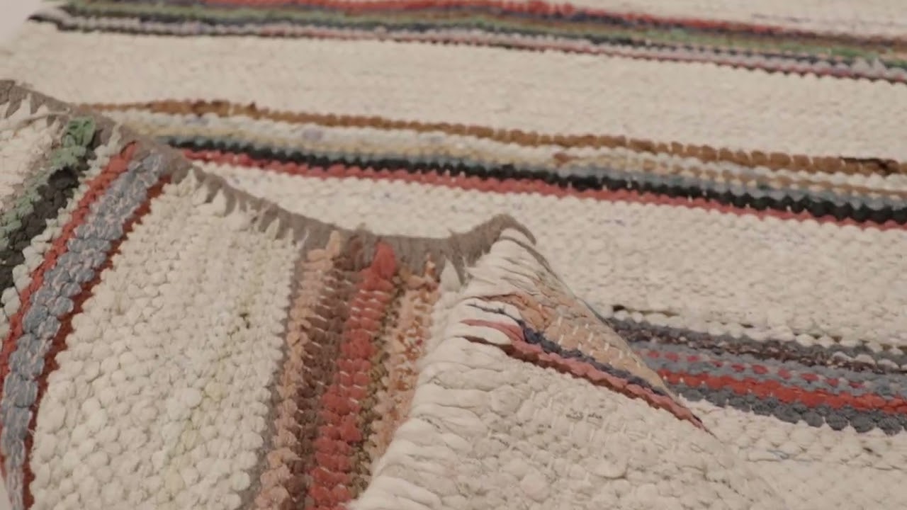 Vintage Persian Tribal Kilim, Polychromatic Striped Patterns - Rug & Kilim -35555