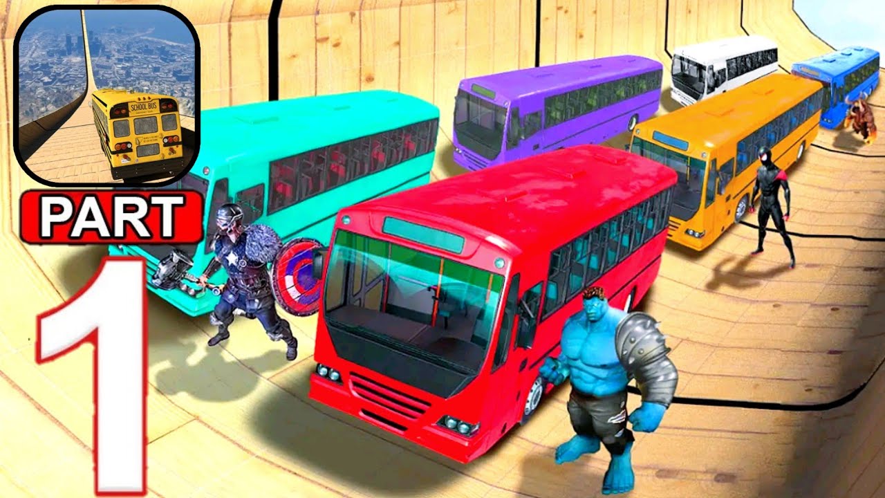 Bus Stunt Games: 3D Bus Simulator - Gameplay Walkthrough, Mega Bus Ramp (iOS, Android) | Part 1