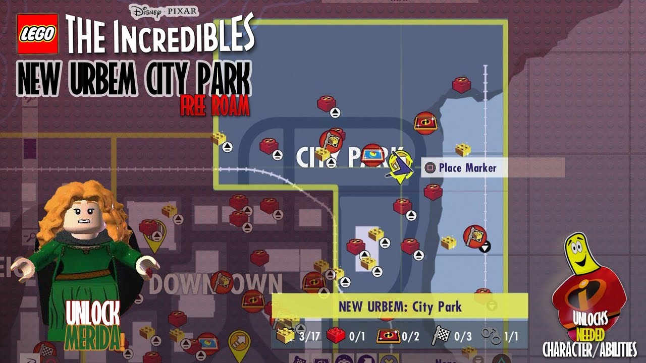 Lego The Incredibles: New Urbem City Park FREE ROAM - HTG