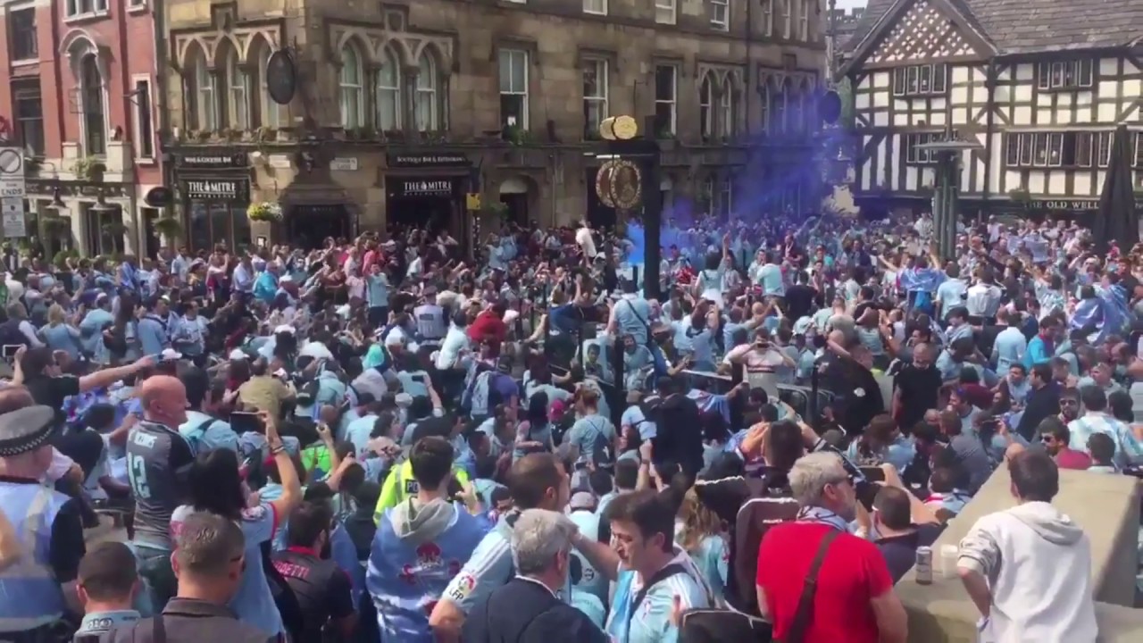 Manchester United-Celta: Ambientazo de la afición del Celta en las calles  (Carlos Hugo)