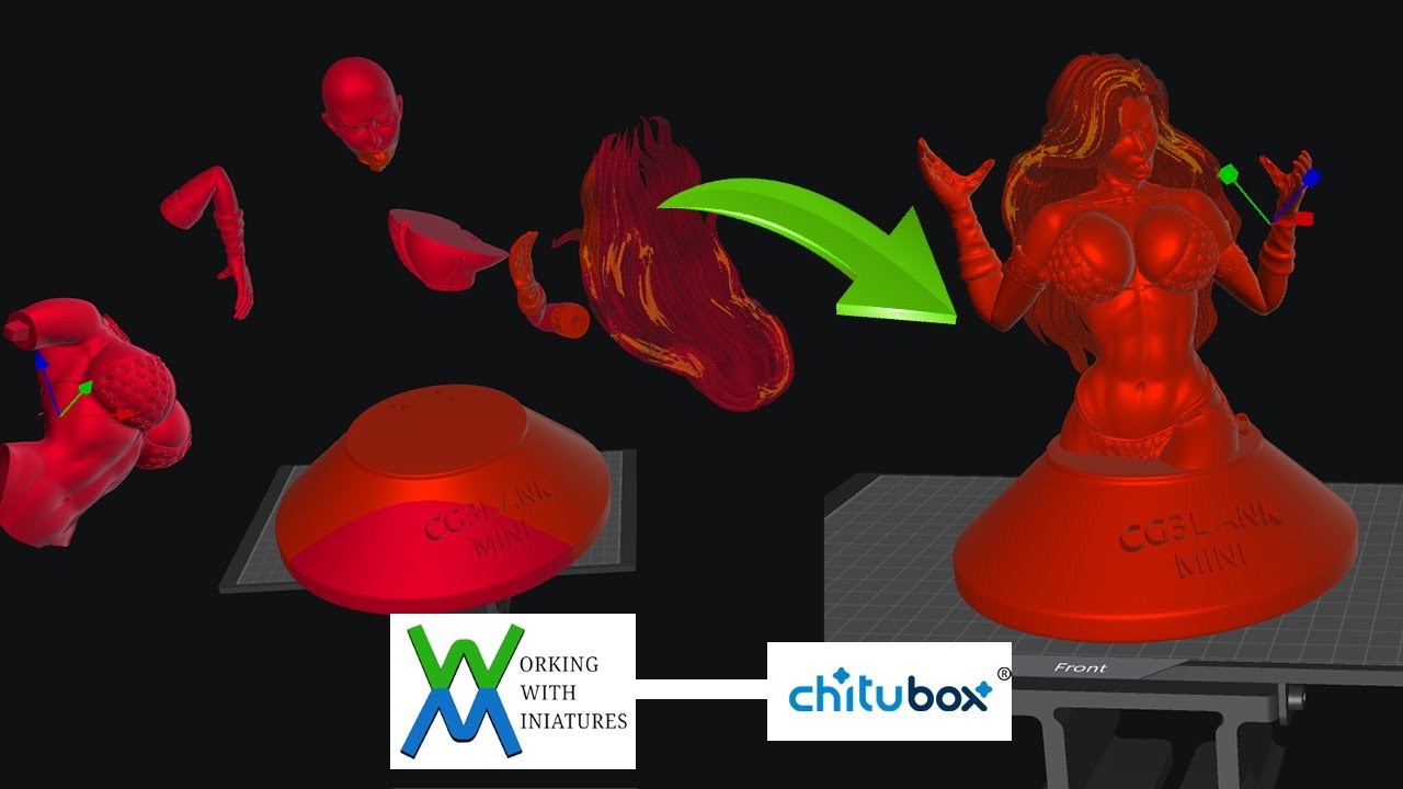 Chitubox Basic - Assembling a model from pieces to measure it's overall height #chitubox #3dprinting