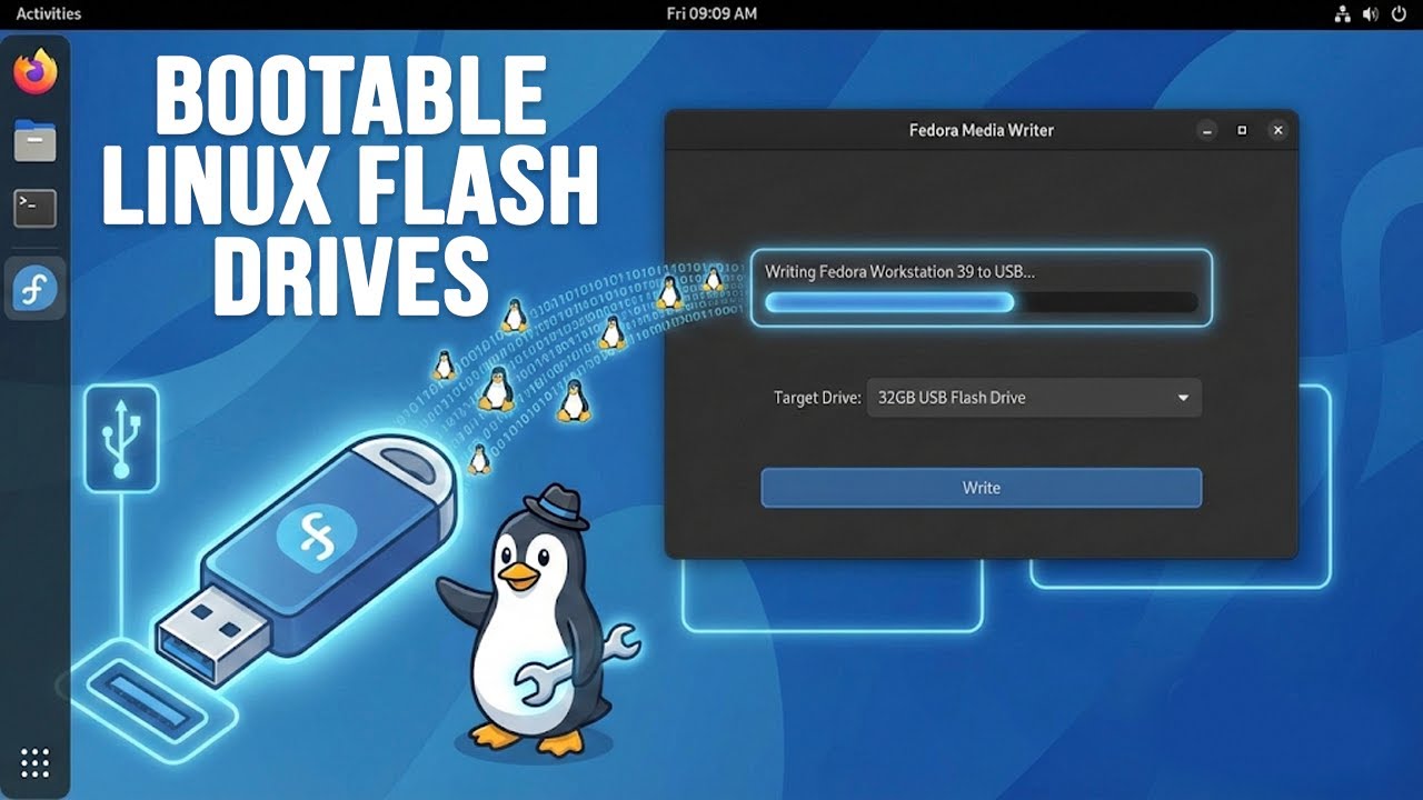 Используйте инструмент Fedora Media Writer для создания загрузочных флеш-накопителей Fedora и дру...