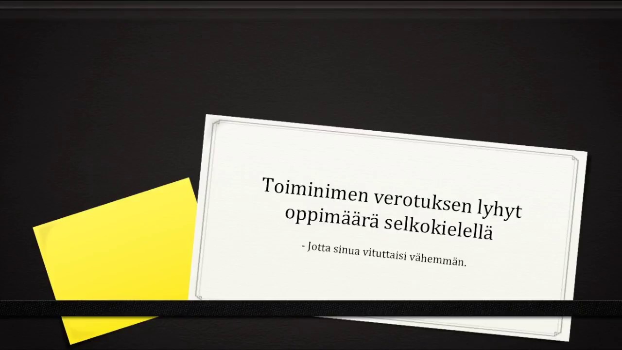 Toiminimen verotus