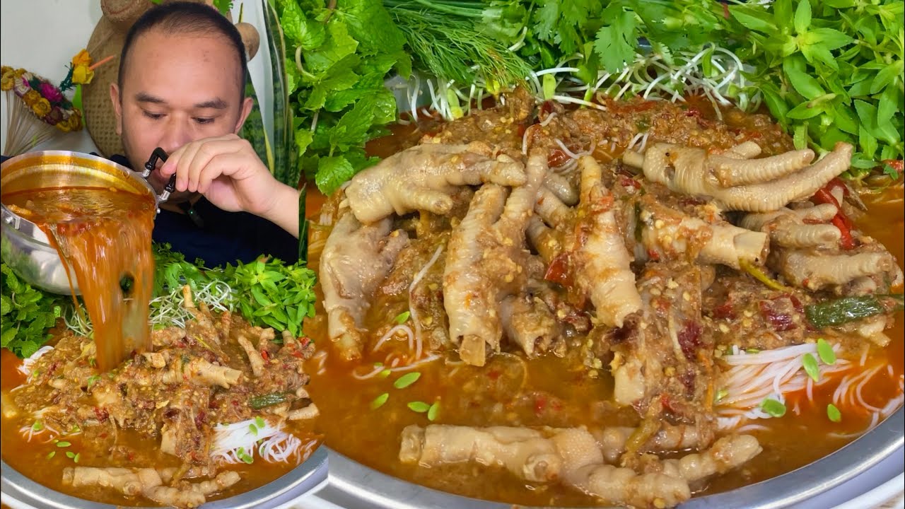 ขนมจีน น้ำยาปลานิล ตีนไก่ แซ่บๆ