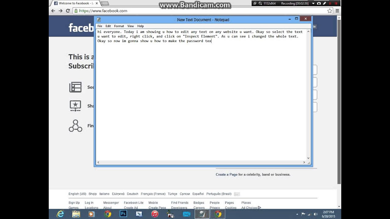 How to edit texts on Websites using Inspect Element