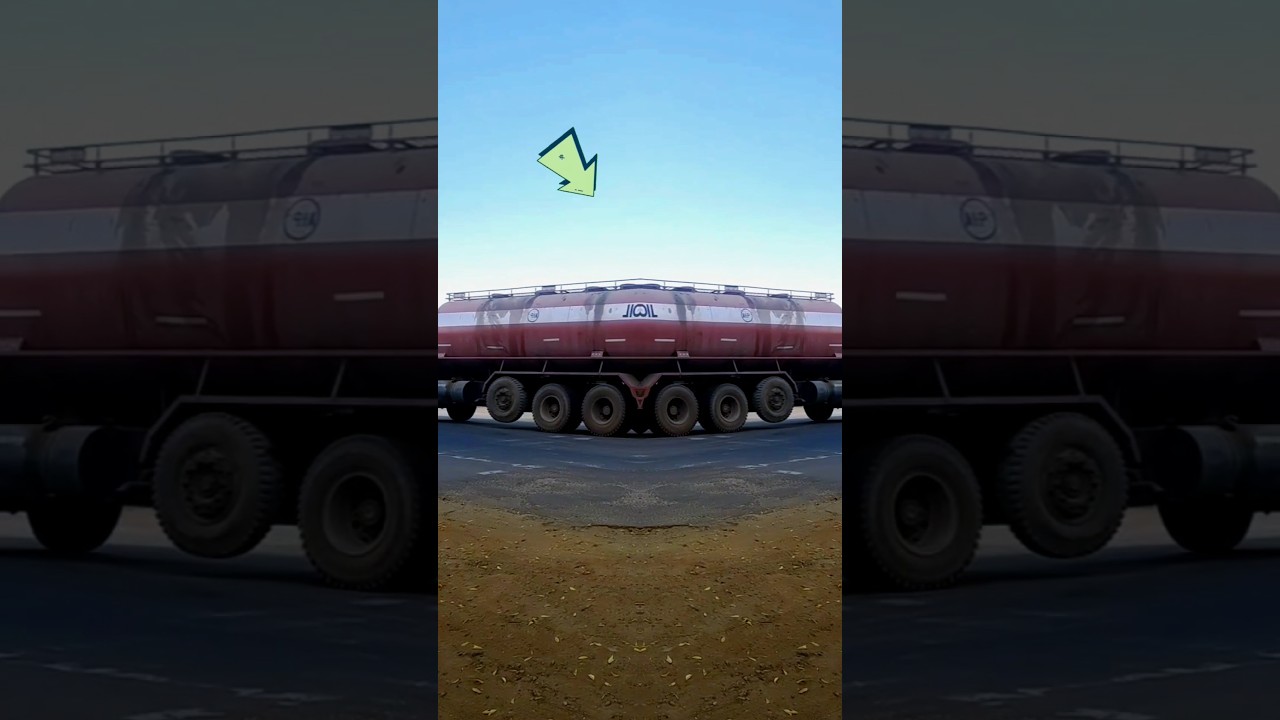 truck oil tank 🚒🔥 mirror video / truck / vehicle video / mirror effect / truck mirror #shorts