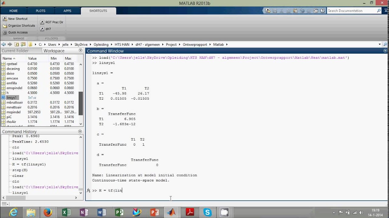 Convert Simulink model to Transfer Function in Matlab