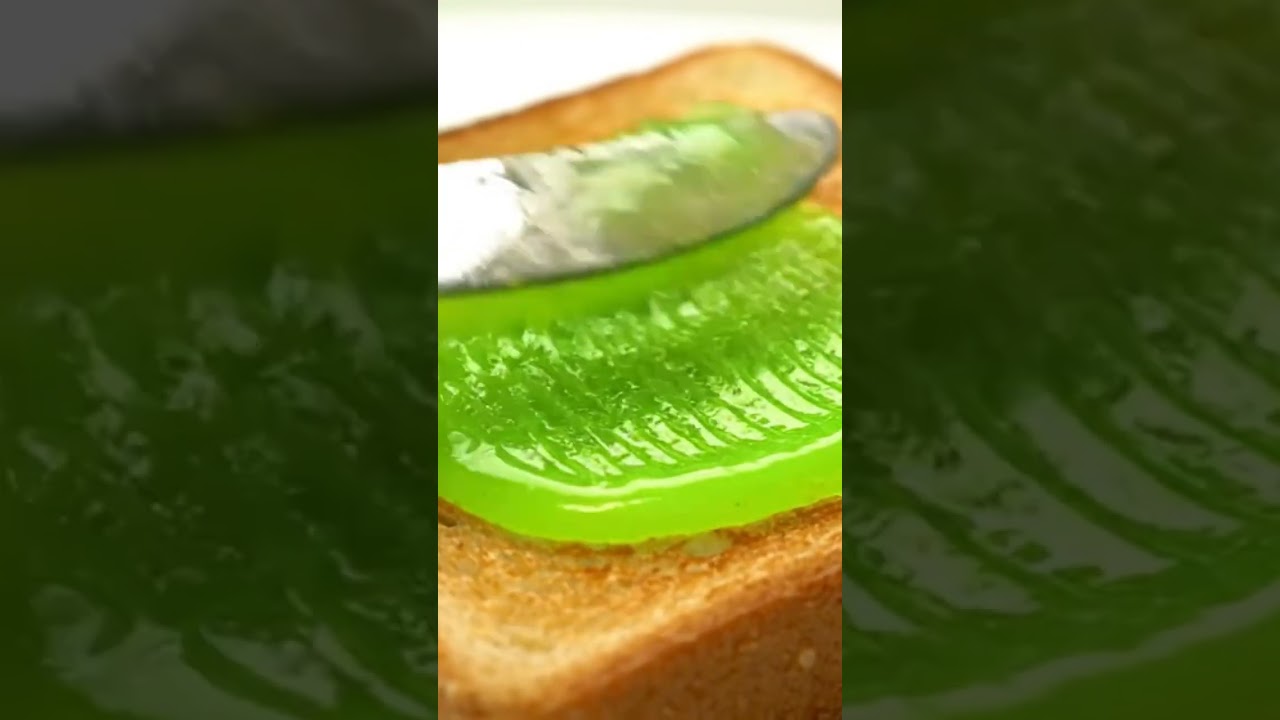 Spreading fluorescent slime jam ASMR! 🔪✨ #oddlysatisfying #aiasmr #satisfying
