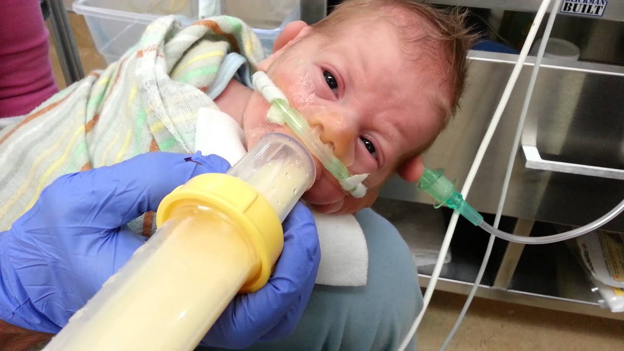 Shai's first bottle feeding