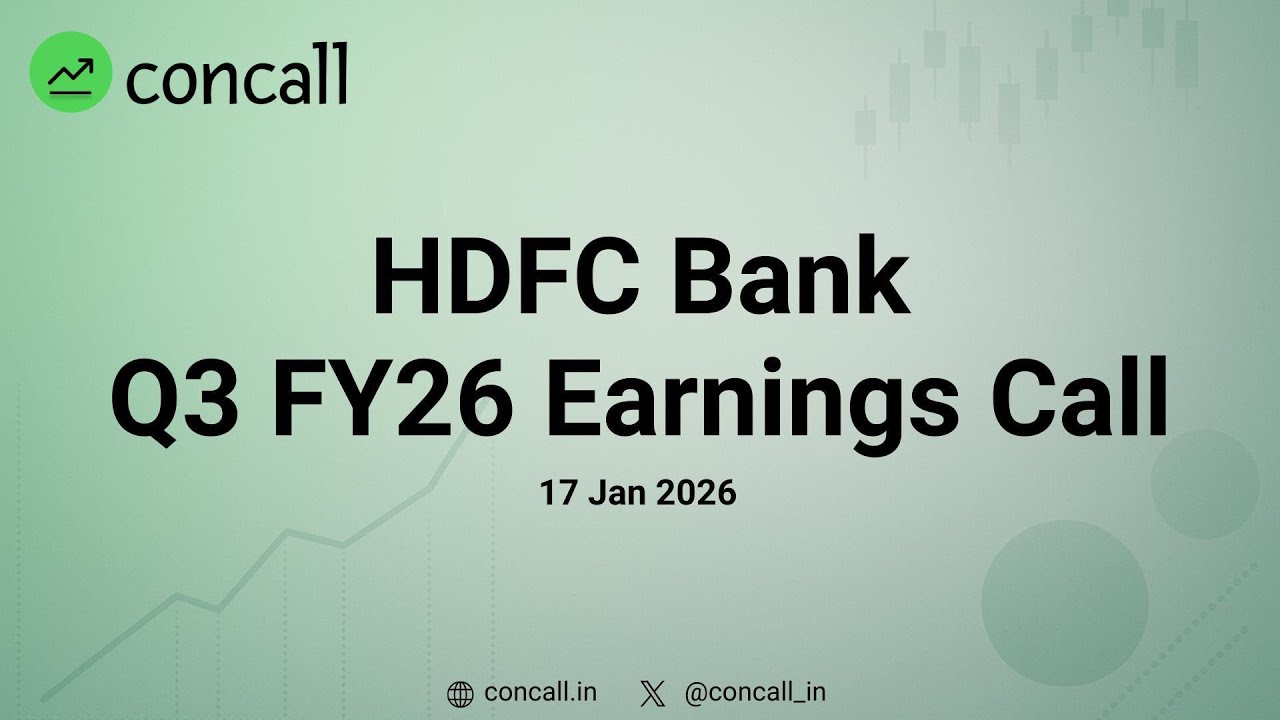 HDFC Bank Q3 FY26 Earnings Conference Call | Concall.in