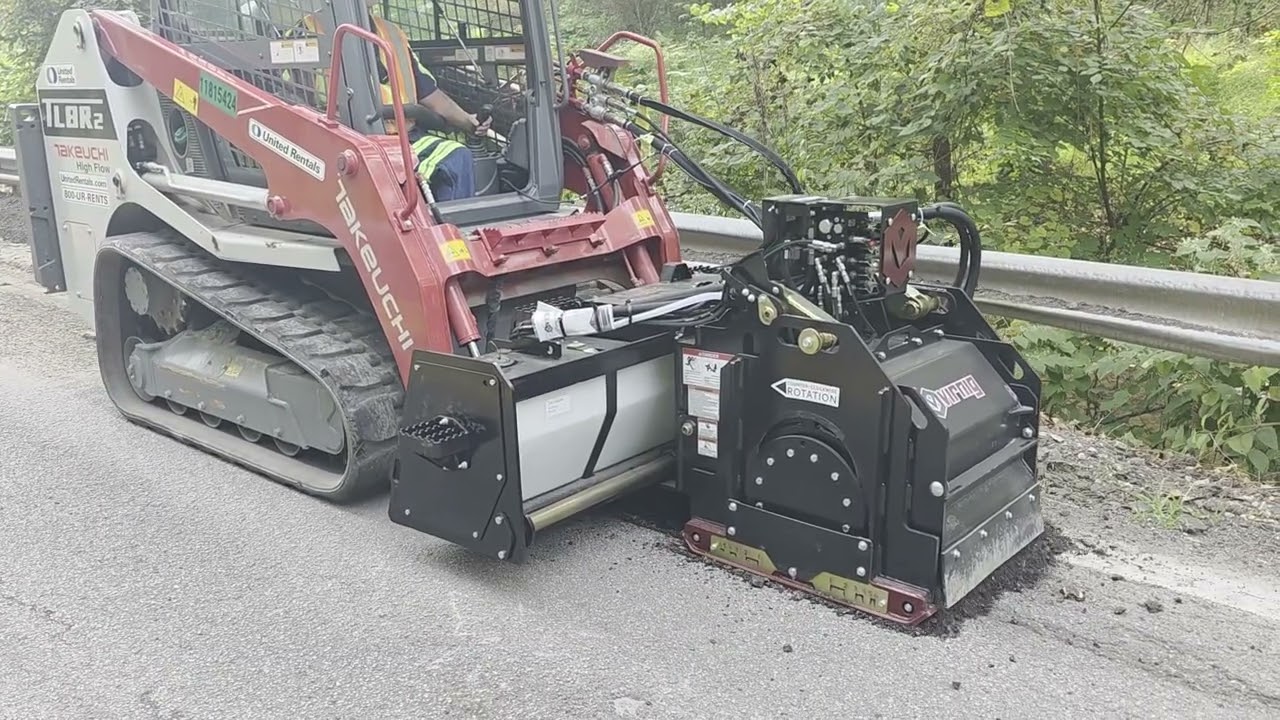 Road Patch Demo with the Virnig Skid Steer Cold Planer