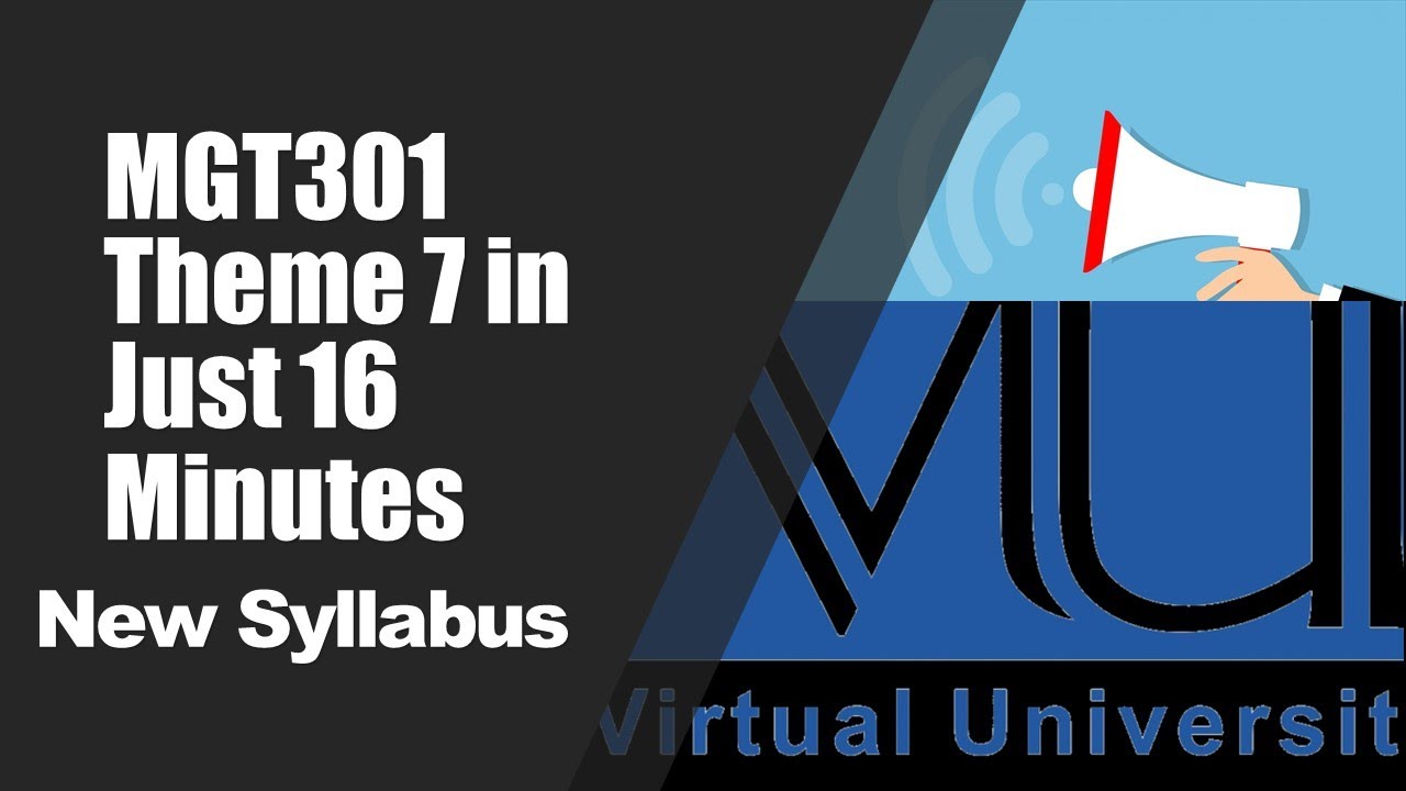 MGT301 Theme no 7 Complete in just 16 Minutes- Short Lecture