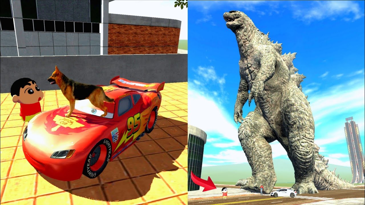 💥গোডজিলা সীনচানের উপর অ্যাটাক করল | Godzilla 💪 Franklin Fight | Indian Bike Driving 3D