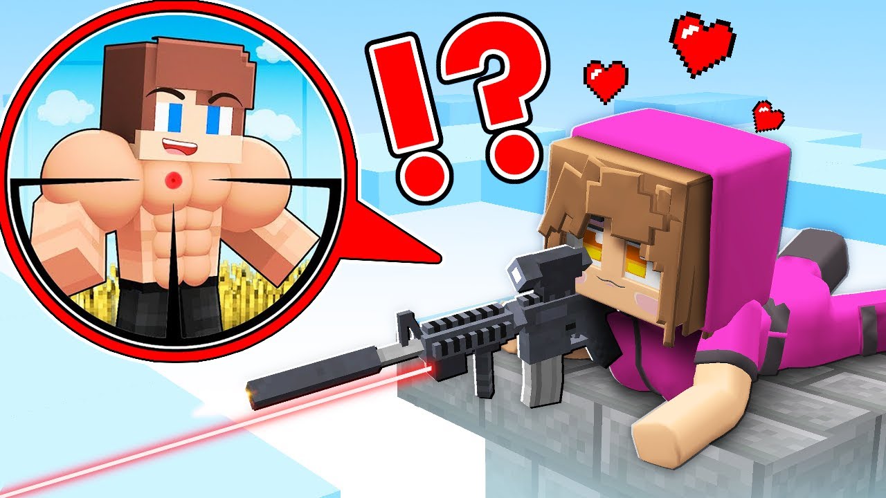 GUARD Girl became SECRET SNIPER and FELL in LOVE STRONG JJ in Squid Game? Minecraft Maizen