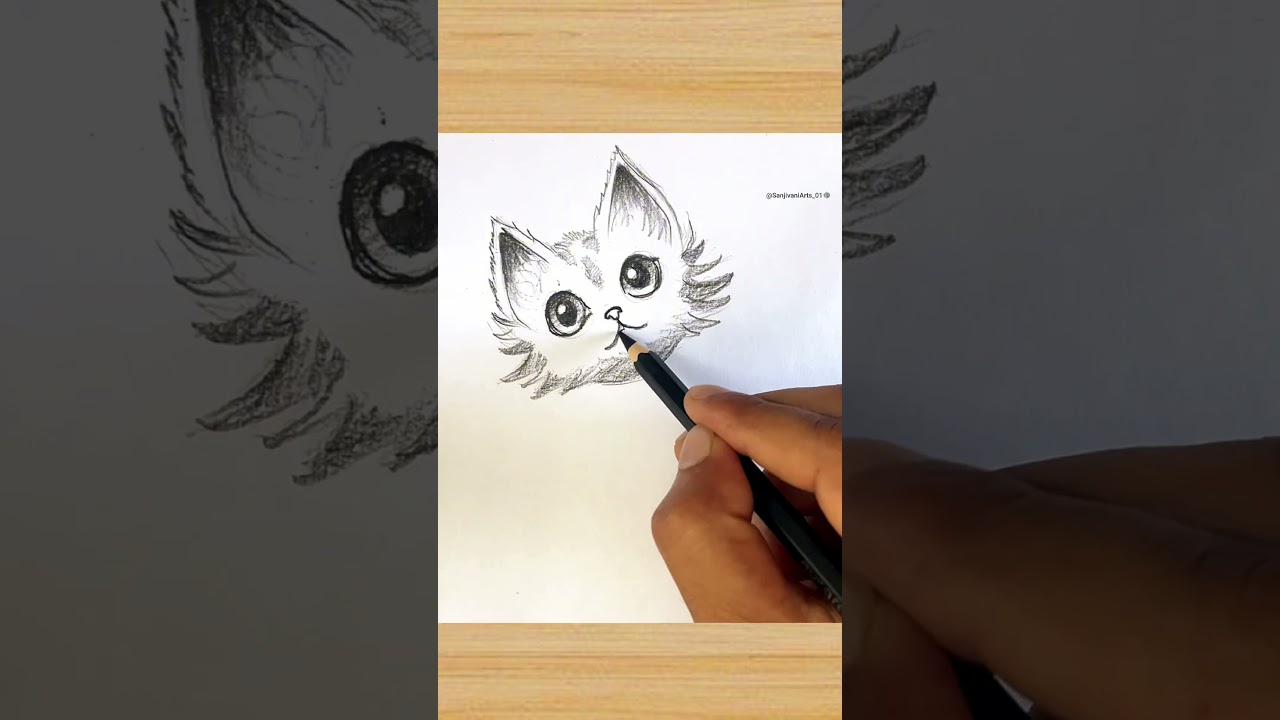 Cute Kitten Drawing 🐱✏️ | Easy Art   #shorts