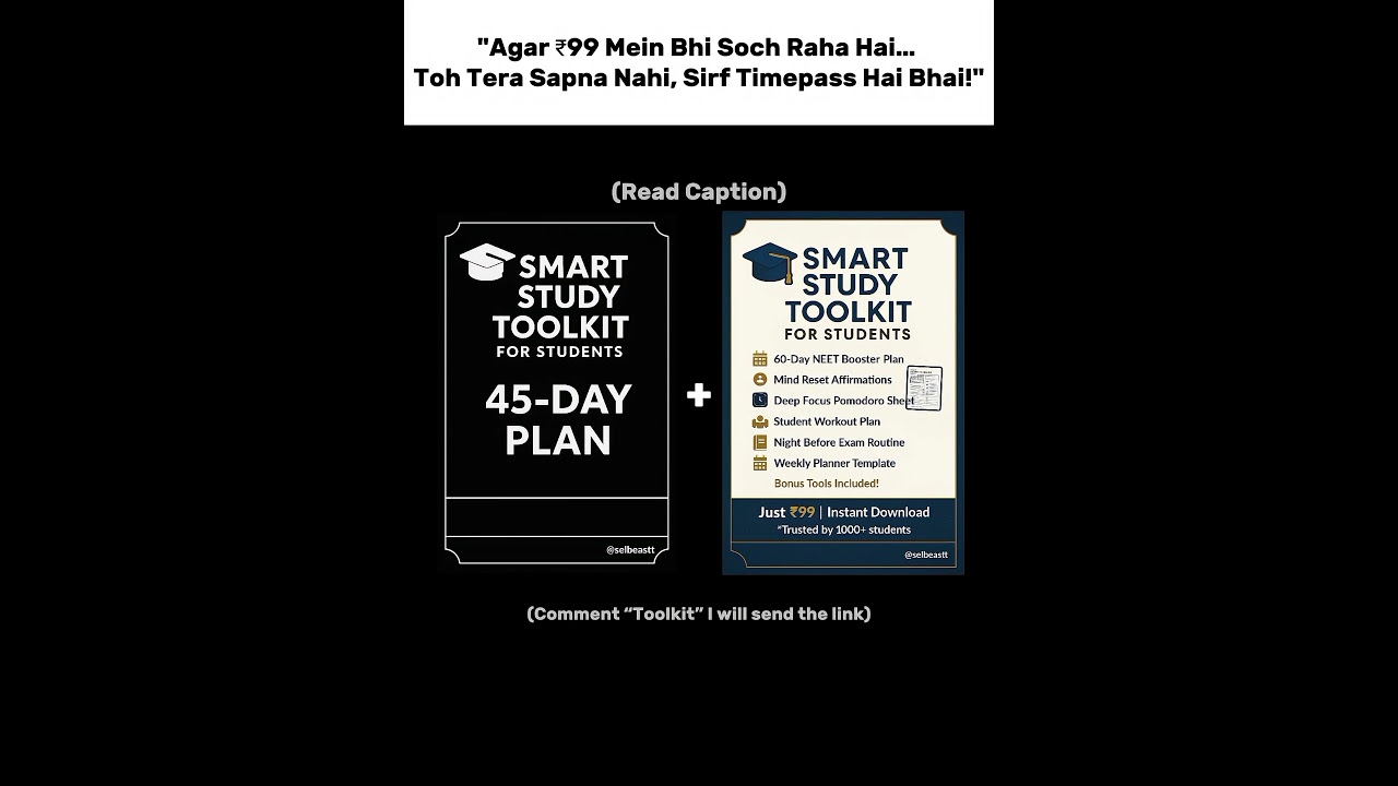 Timepass Ya Tayaari? Smart Toolkit @Just ₹99!#NEETFocus #StudyHacks#ExamToolkit #99Deal#SmartStudent