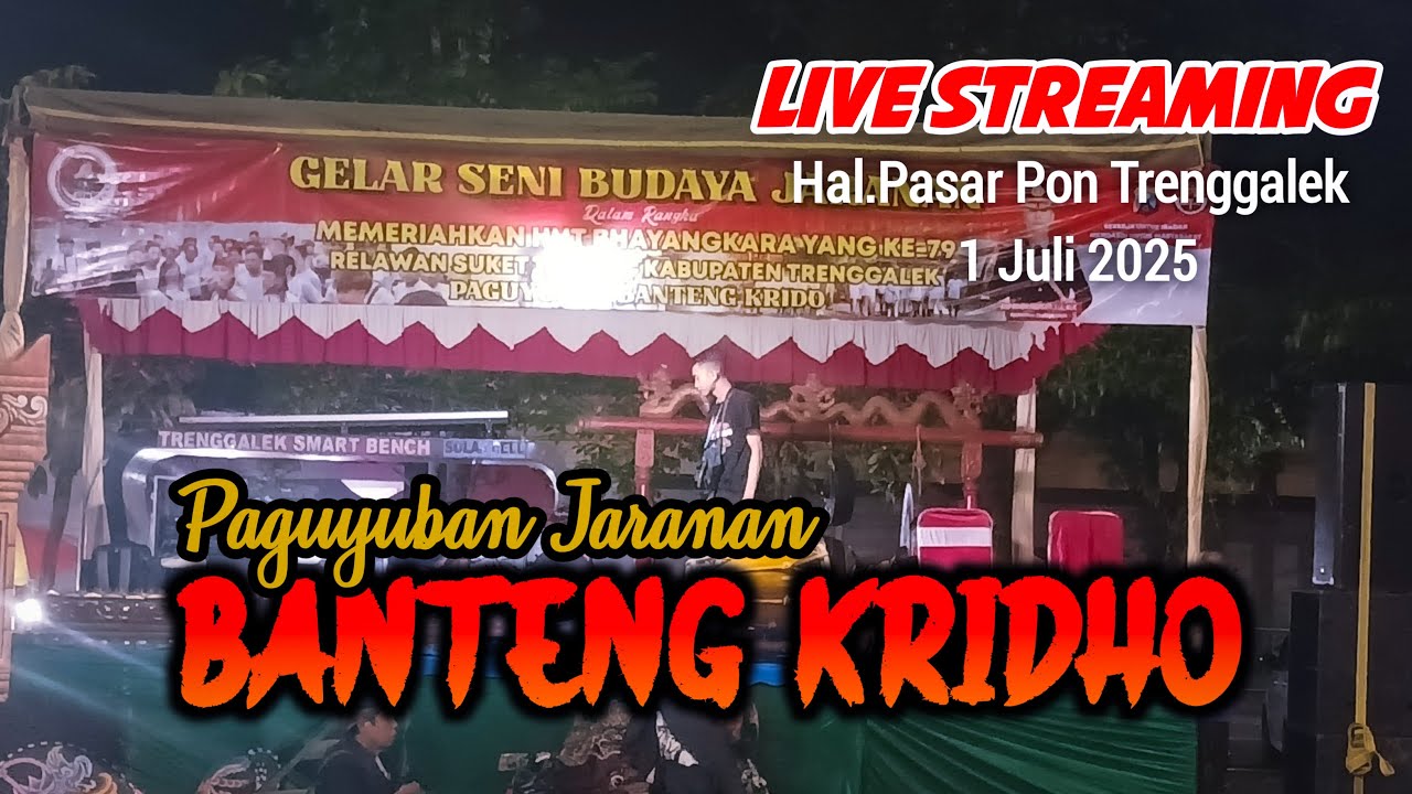🔴LIVE | Paguyuban Jaranan BANTENG KRIDHO Di Hal.Pasar Pon Trenggalek - HUT Bhayangkara Ke 79