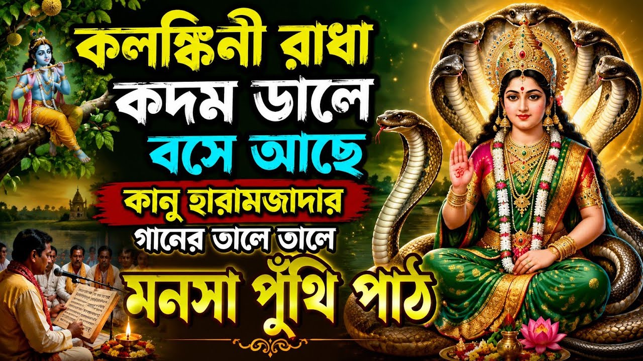 কলঙ্কিনী রাধা কদম ডালে বসে আছে কানু হারামজাদার গানের তালে তালে মনসা পুঁথি পাঠ | সনাতনী ভক্ত