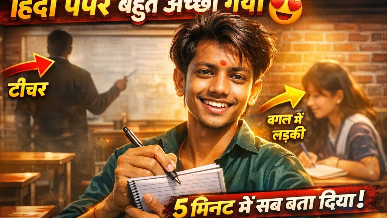 👉 5 Minute Mein Sab Bata Diya! Hindi Paper Bahut Achcha Gaya 😍  #rajababuvlogs #viral 