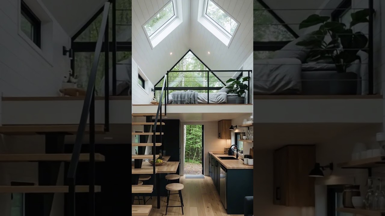 Cozy Scandinavian Tiny House Interior &ndash; Minimalist & Warm Design #tinyhome #interiordesign #shorts