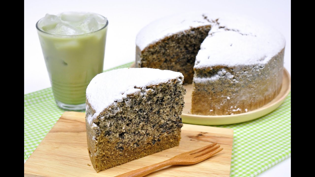 เค้กงาดำชาเขียว | Black Sesame and Green Tea Cake