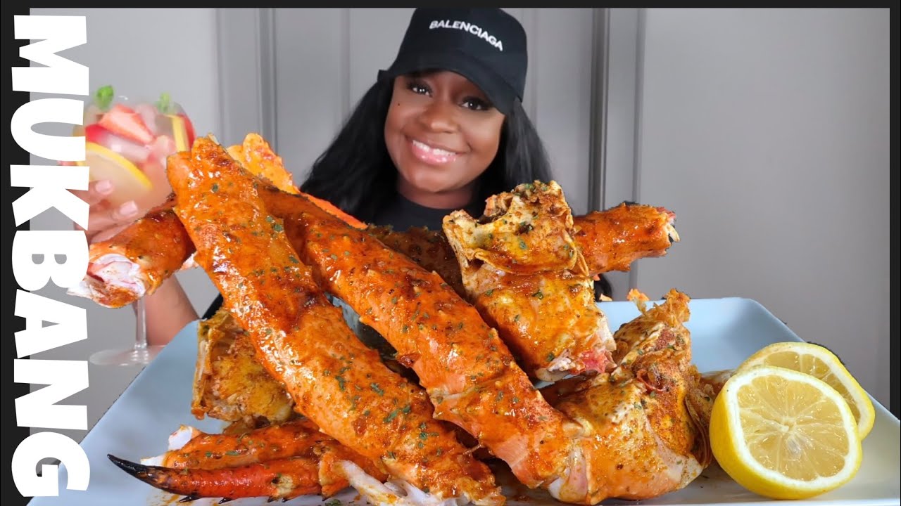 GIANT 2x SPICY KING CRAB LEGS + SEAFOOD BOIL MUKBANG | STORY TIME