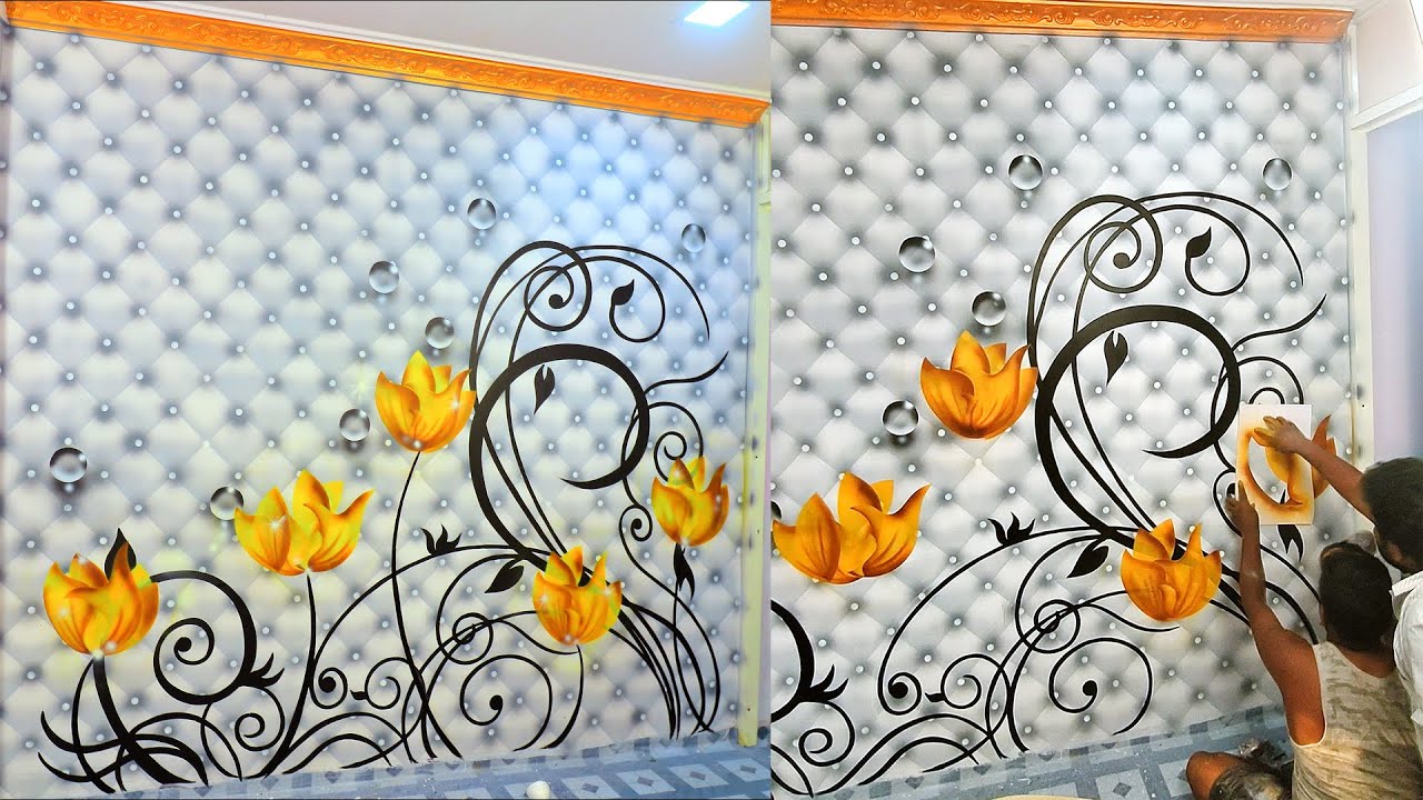 Learn how to make 3d wall painting design easy😱😱
