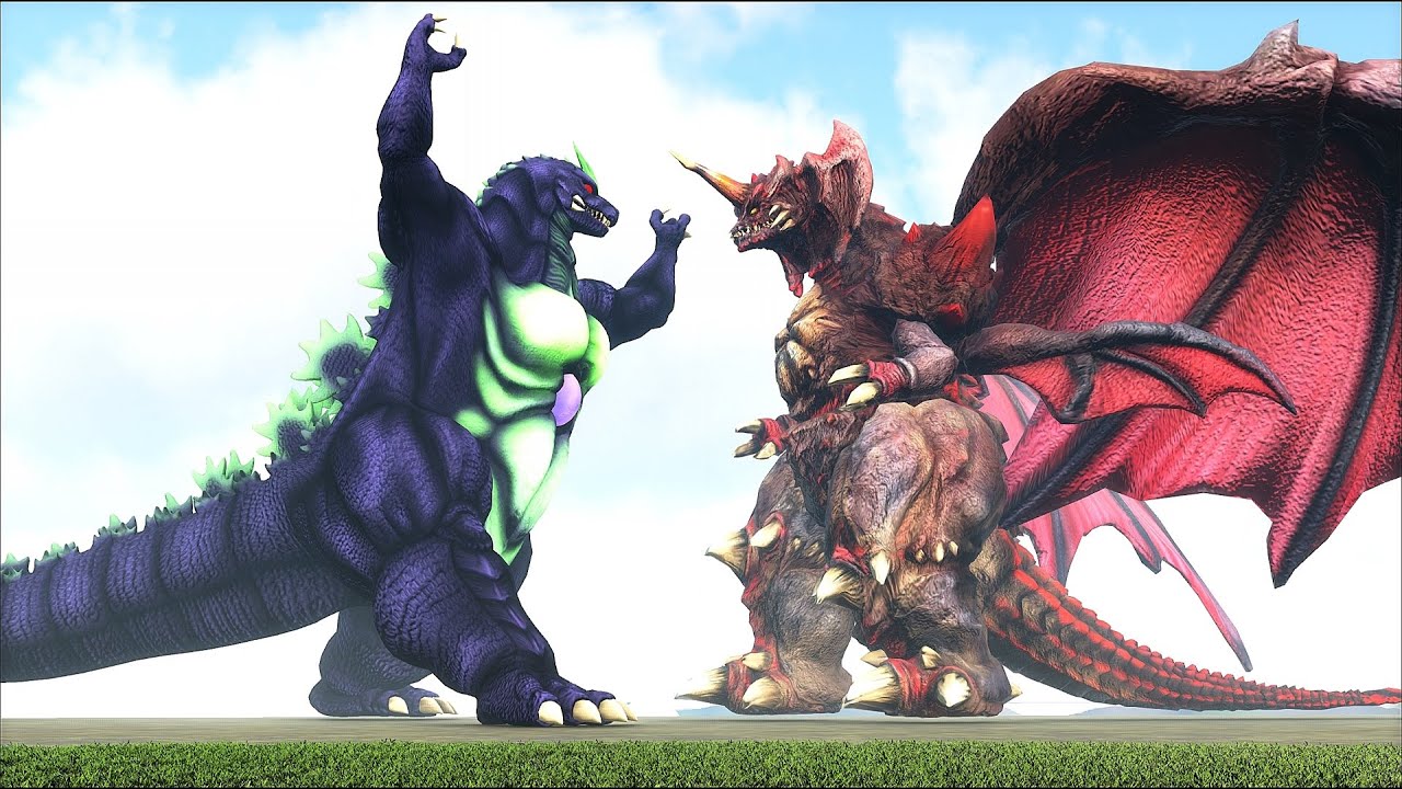 TITANUS DESTROYAH VS SUPER GODZILLA (ARK SURVIVAL EVOLVED BATTLE KAIJUS, BOSSES AND MORE)
