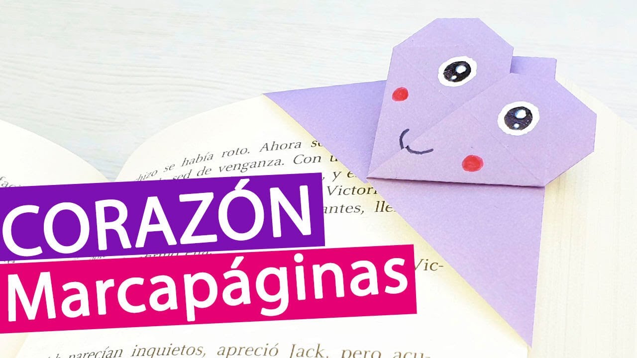 ❤ Marca páginas de origami en forma de corazón para el Día de la Madre