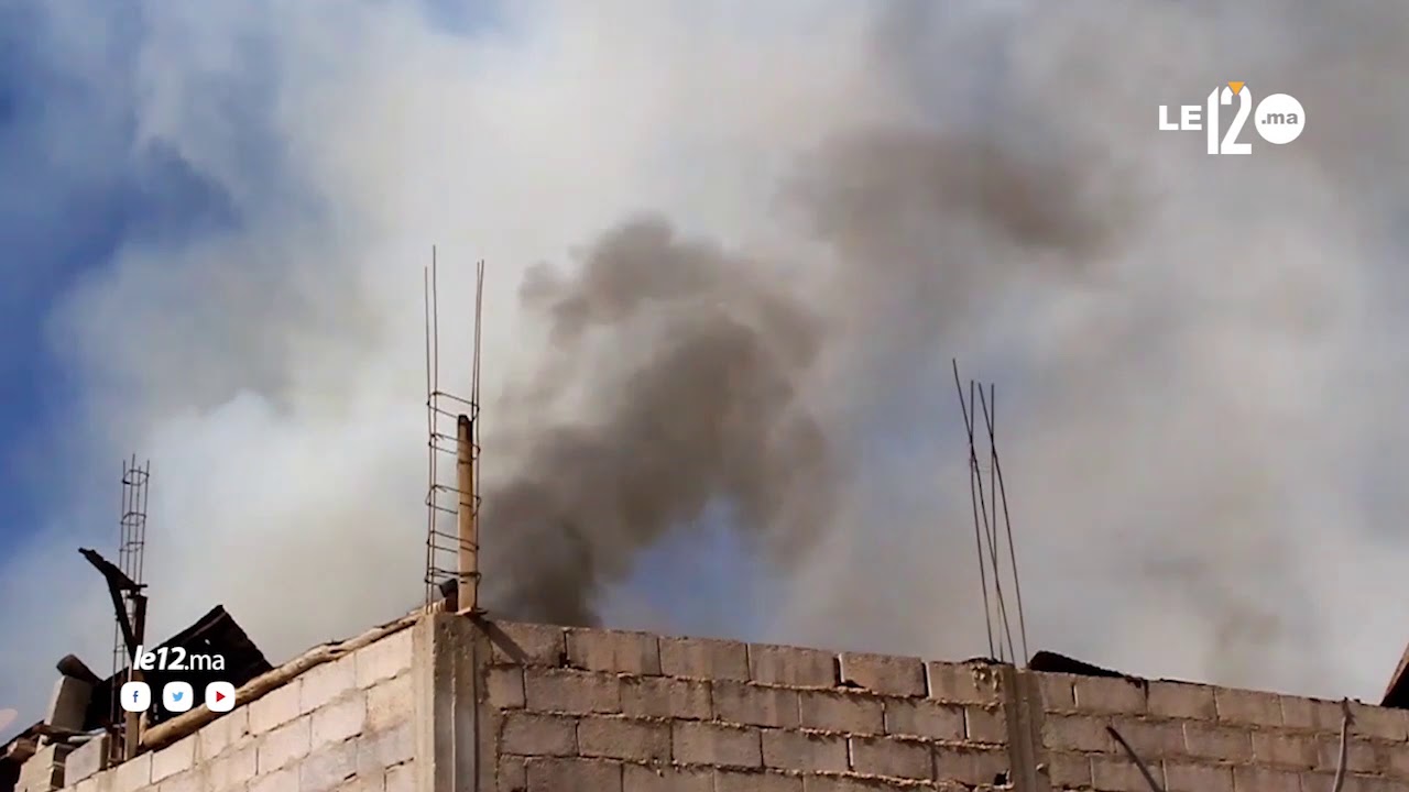 شاهد حريق مهول وسط حمام شعبي بمنطقة أيت تاوكت بأكادير