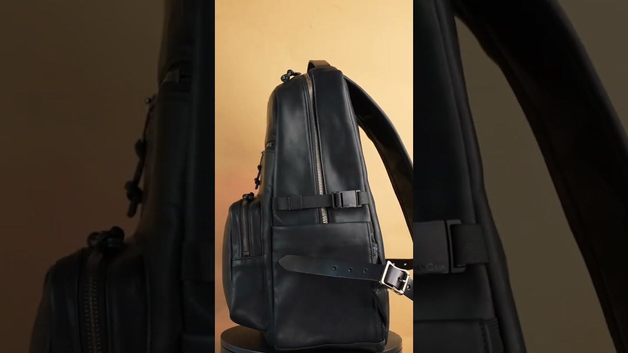 Horween Black Essex Leather Field Pack 360°