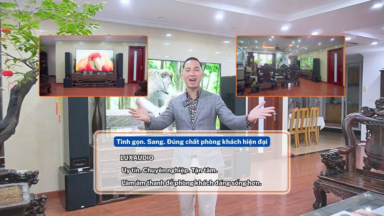 Phòng khách chung cư đẹp với Âm thanh của Aucus & Dbacoustic #AmThanhChungCu #GiaiPhapDongBo