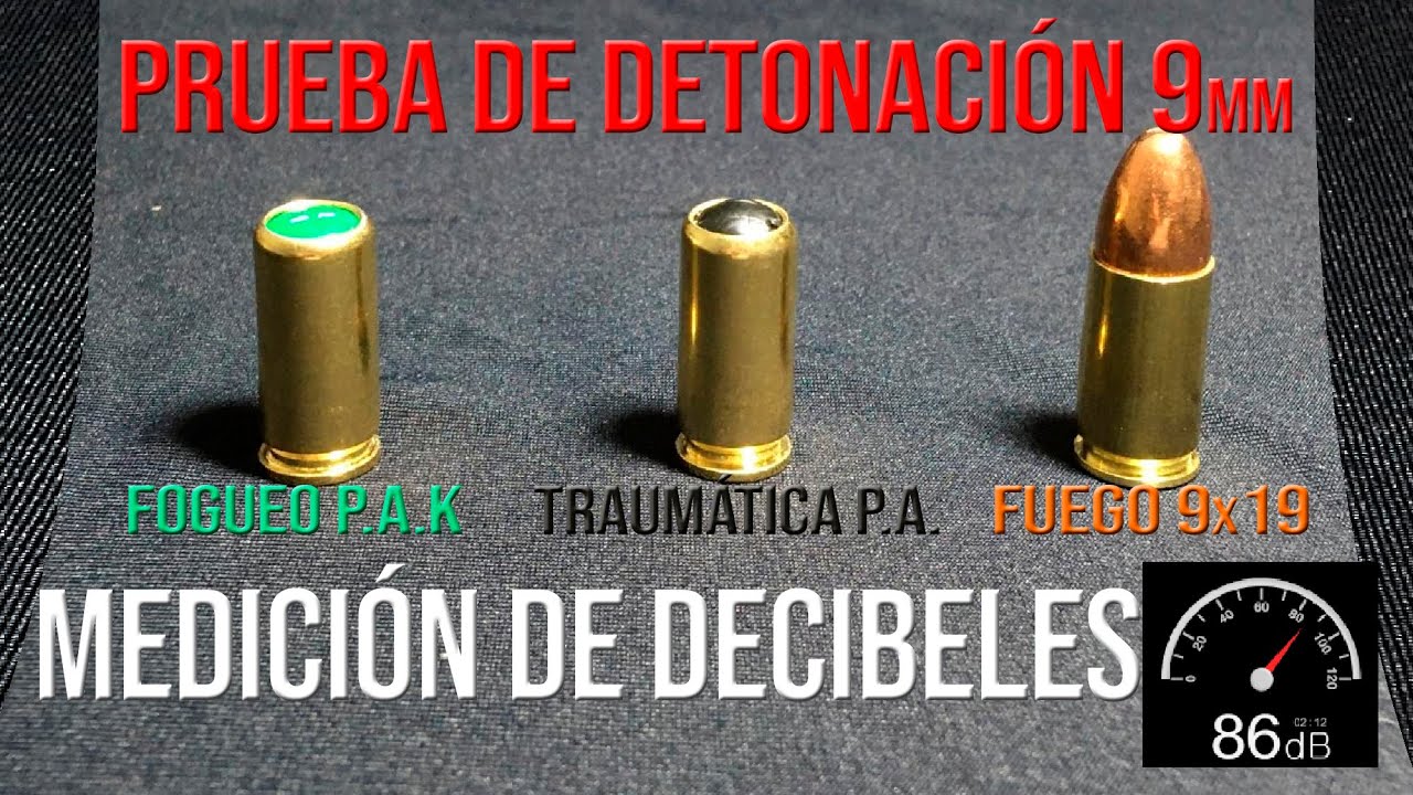 Cuál suena más fuerte? Cartuchos de Fogueo, Traumática y Fuego en Decibles VER HASTA EL FINAL